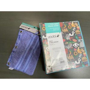 Yoobi animal binder and fuzzy pencil case holder